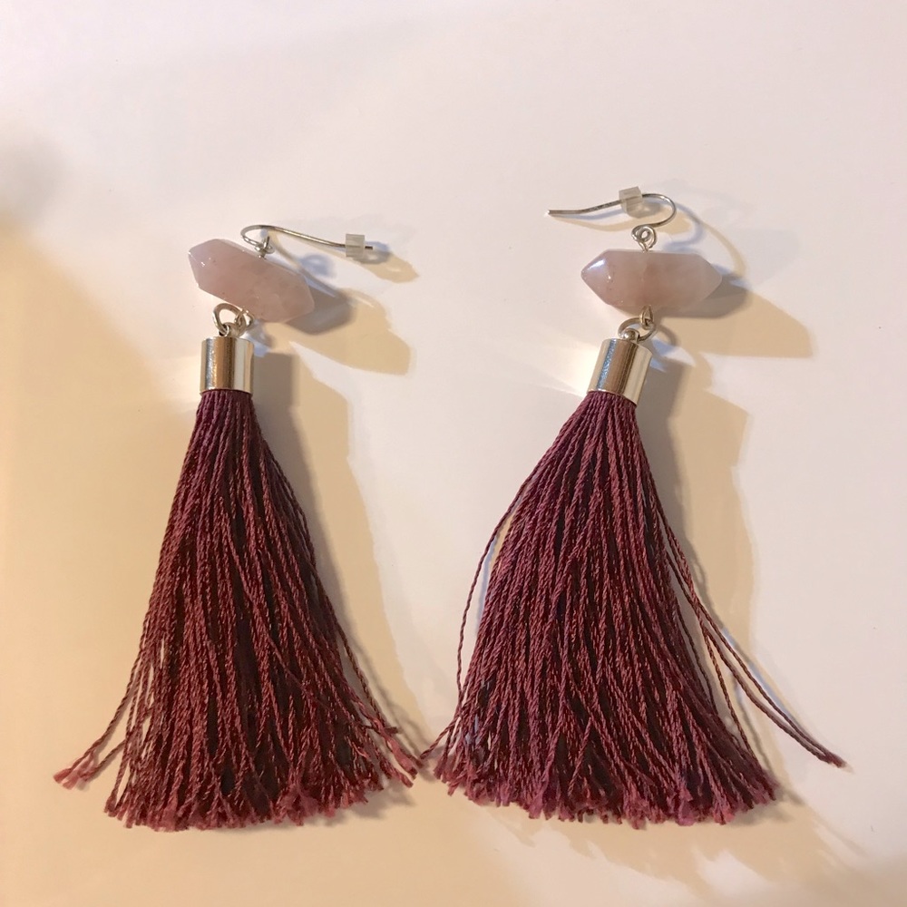 Anthropologie ~ Crystal Tassel Drop Earrings